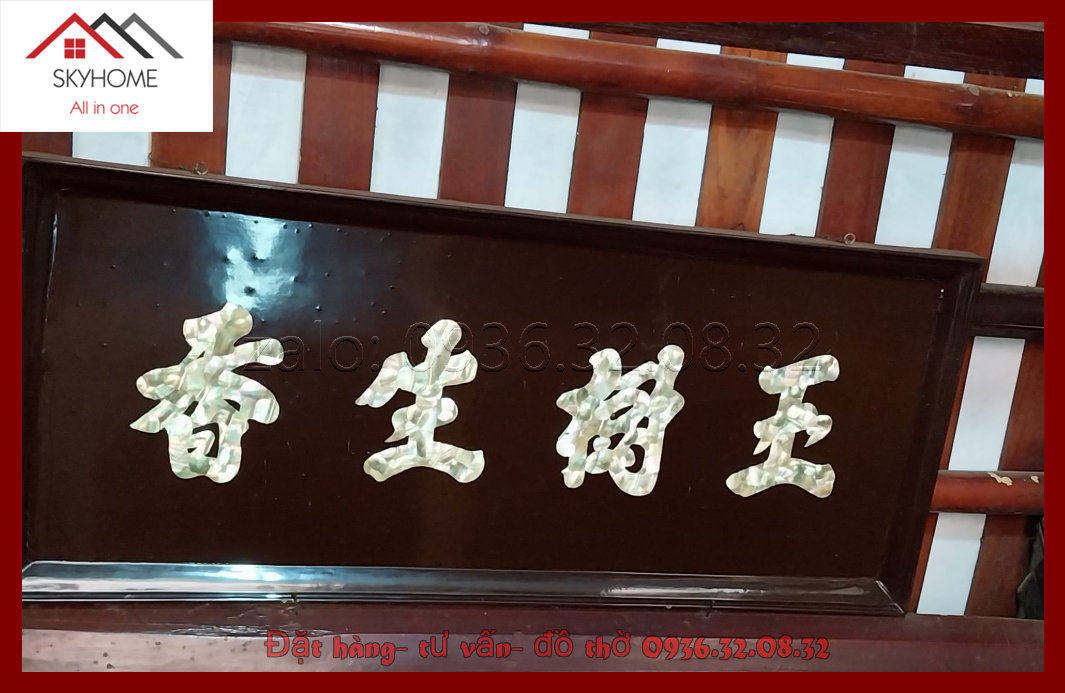 Hoành phi thờ Chi- Lan- Cánh- Tú- Ngọc Thụ Sinh Hương